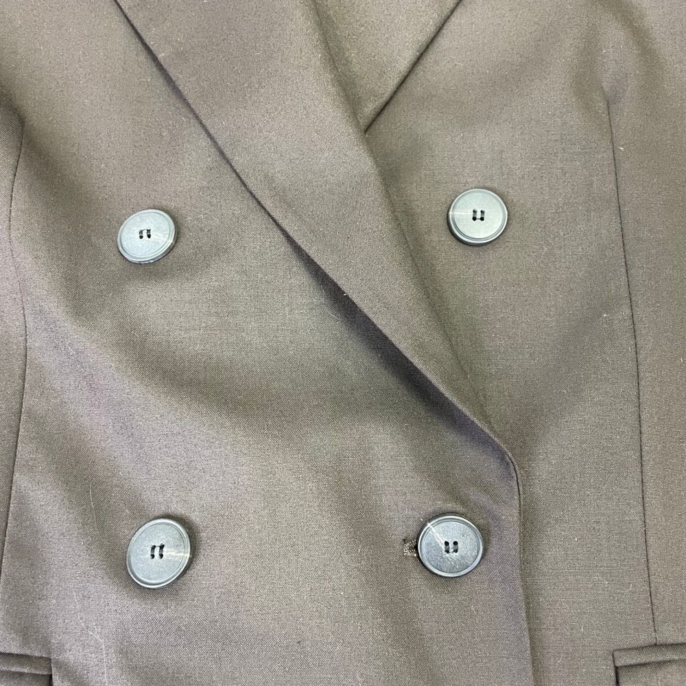 Zara Womens Chocolate Brown Double Breasted Oversized Blazer Jacket Size Small - Picture 7 of 16